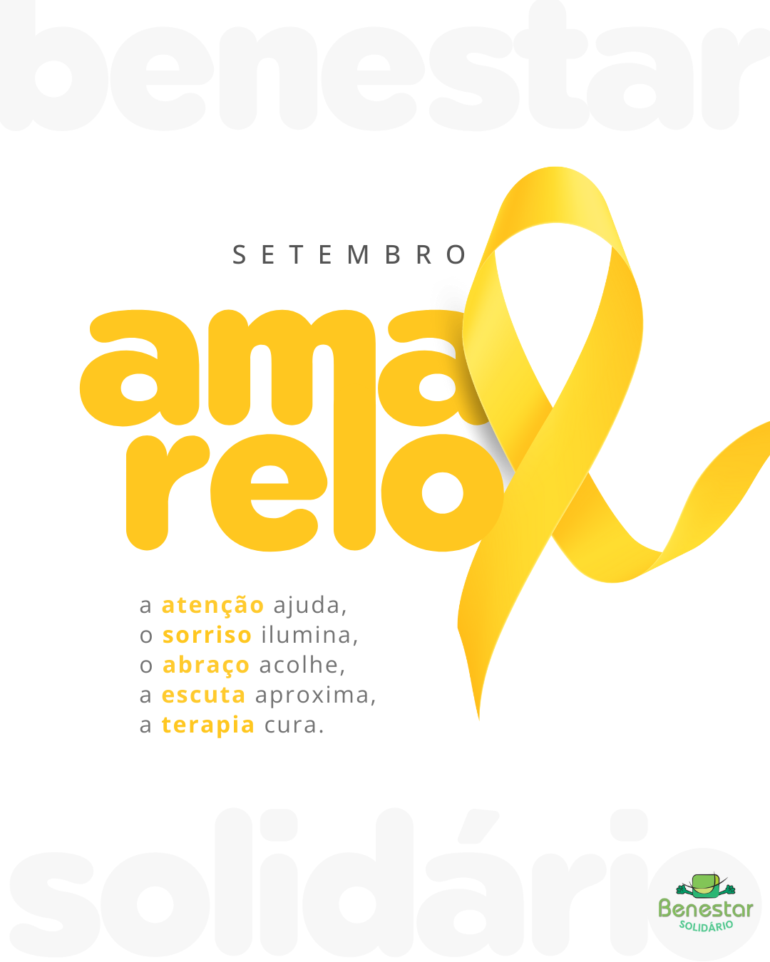 Setembro Amarelo: como a atenção, o sorriso e a escuta salvam vidas Setembro Amarelo: como a atenção, o sorriso e a escuta salvam vidas
